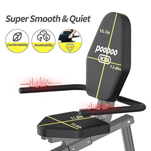 pooboo-Lieger-Heimtrainer-stationaere-Fahrraeder-Liegeraeder-magnetischer-Widerstand-Indoor-Radfahrrad-mit-Monitor