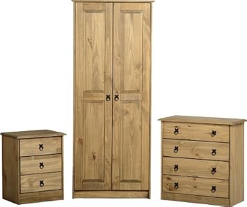 Corona Maya Bedroom Set In Distressed Wax Pine