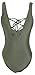 Zero City Women's Monikini Swimsuit One Piece Sexy Cute Bathing Suits Lace-up U Back, Army Green, X-Large