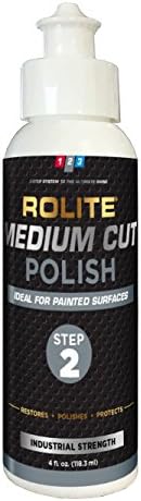 Rolite Medium Cut Polish (4 fl. oz.) for Removing Compound Scratch &amp; Swirl Marks for Automotive Clear-Coat Paints. Low Sling, Easy Clean-up