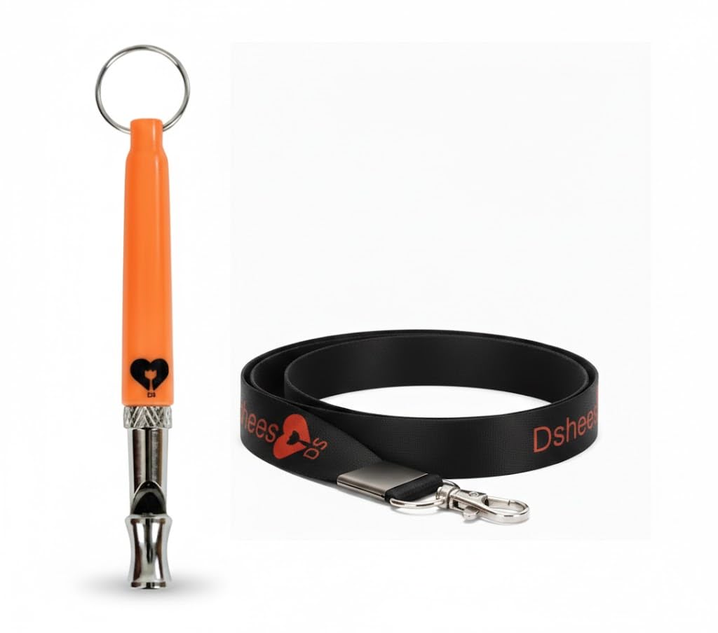 Dshees Ultrasonic Silent Dog Whistle with Adjustable Frequency, Durable Copper Core, Long-Range Recall Trainer, Includes Bonus 50cm Lanyard