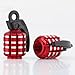 TOOGOO(R) 4 x Metal Cool Grenade Shaped Design Car Auto Motorcycle Bike Tire Tyre Valve Dust Caps Red