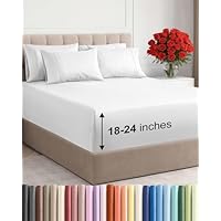 Extra Deep King Sheet Set - 6 Piece Breathable and Cooling Sheets - Hotel Luxury Bedding for Women, Men, Kids & Teens - Easy & Secure Fit - Soft, Wrinkle Free and Comfy - Extra Deep Pockets - White