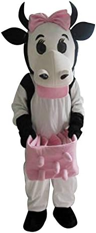 Cow Dairy Cattle Ox Cattle Walking Mascot Costume Cartoon Characte Christmas Halloween ( Size : Large(180-190)cm )