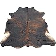 Tomtom Cowhides Brindle Dark Cowhide Rug 100% Natural Leather Rugs 7' x '6