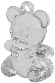 Clear Acrylic Teddy Bear 4.5cm - pk6