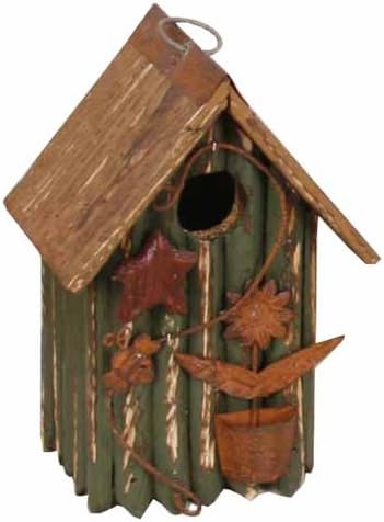Garden Decoration ZH3014G Birdhouse, 9.5-Inch, Green