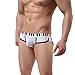 Men's Underwear,Neartime Thin Boxers Light Men Shorts Briefs Musical Note Type (S, White)