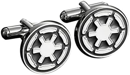 Men's Star Wars Imperial Empire Cufflinks White Black Round Wedding Gift