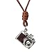 Vintage Men Women Jewelry Rock Punk Camera Pendant Genuine Leather Long necklace women gift colar choker