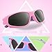 SEEKWAY Polarized Kids Sunglasses For Boys Girls Child Rubber Flexible frame Age 3+ SRK816(Pink,Black Polarized Lens)