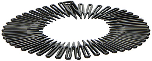 Caravan Full Circle Spring Head Band Comb In Classic Black With Deep Teeth And Closure