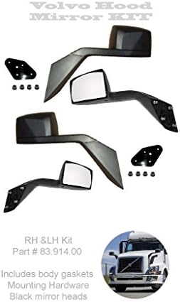 Lucerix Volvo VNL, VNM, VNX, Black Hood Mirrors LH&RH Set