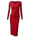Doublju Drawstring Waist V-Neck Long Dress (Plus size available)