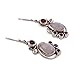 NOVICA Artisan Handmade Garnet Rainbow Moonstone Dangle Earrings with Sterling Silver Clear Red India Birthstone [1.7 in L x 0.4 in W] ' Exquisite'