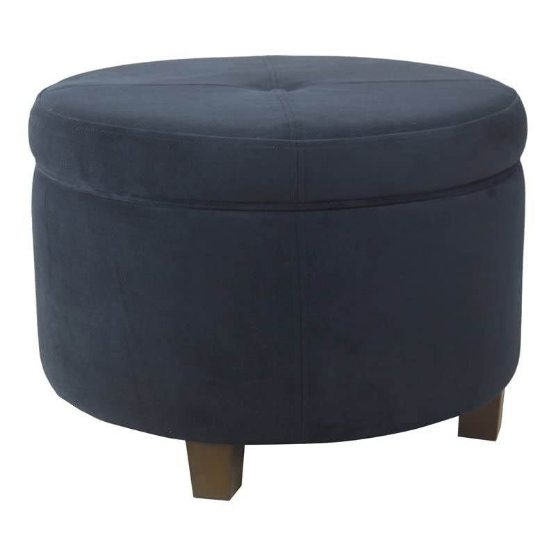 HomePop Large Velvet Storage Ottoman Navy Pricepulse