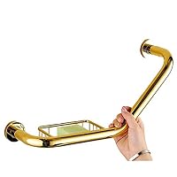 FSLJH Barrier-Free Bathroom Railing with Soap Net Safety Rails, Wall-Mounted Towel Rack, European Retro Armrest WC Bathtub Anti-Skid Handle Copper
