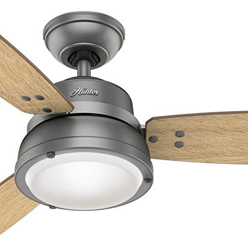 Hunter Fan 52 Inch Traditional Matte Silver Outdoor Ceiling Fan