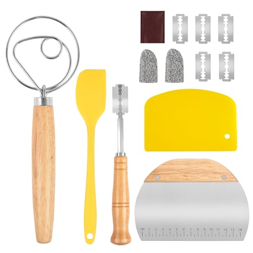 Photo 1 of JCORJCUS Sourdough Bread Baking Supplies, 12pcs Bread Making Tools with Danish Dough Whisk, Sourdough Scoring Tool, Dough Scraper and Plastic Scraper, Bread Baking Supplies Sourdough Tools Kit