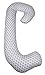 Snoogle Chic - Snoogle Total Body Pregnancy Pillow with Easy on-Off Zippered Cover -Moroccan Gray