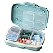 MOST ORIGINAL DESIGNM Small Pill Organizer 6 Day Portable Pill Case Cute for Purse BPA Free Food Grade Hard Plastic Material 6 Compartment Light Blue （Light Blue）