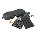 Kinzi™ DreamWeave Contoured Sleep Mask - Includes Carrying Pouch and Ear Plugs - for Travel, Shift Work, and Meditation