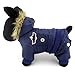 SELMAI Waterproof Fleece Lined Dog Winter Coat Snow Suit Airman Hooded Jumpsuit Snowsuits for Small Dog Puppy Chihuahua Blue M