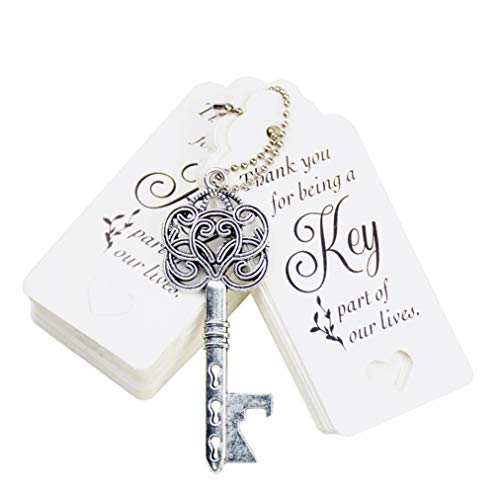 image for Makhry 52pcs Vintage Skeleton Key Bottle Opener Party Favor Wedding Fa