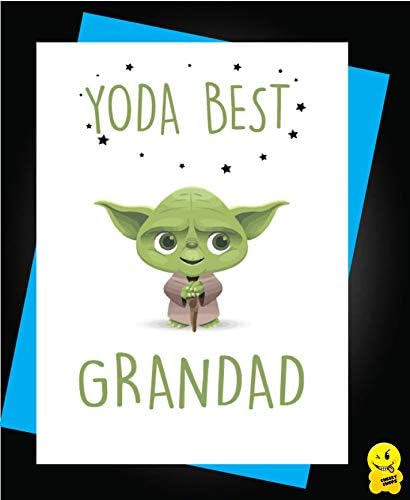 Funny Grandad Birthday Card From Grandchild Humour Grandpa Grumps Joke Design For Him Fathers Day (Yoda Best Grandad)