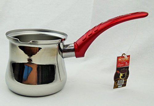 Menzir Stainless Steel Turkish Coffee Pot (Cezve) Series (Number 5 Ideal For 5 People)