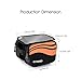 Enkeeo Top Tube Bicycle Bag Bike Pouch 5.5 inch Mobile Phone Screen Touch Holder Water Resistant with 2-Side Pockets, Sealed Zipper, Nylon Fabric for Outdoor Cycling (Black/Orange)