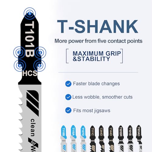 30 Piece T-Shank Jigsaw Blades Set for Wood, Metal and Plastic photo 12