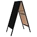 Modern Black Wood Large A-Frame Wet Erase Cafe Menu Board/Liquid Chalkboard Retail Storefront Signage