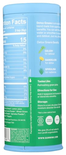 SUNWINK ORGANIC DETOX GREENS SUPERFOOD MIX, 4.2 OZ