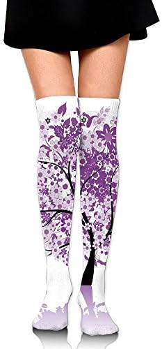 TRUSTINEEgyl Womans Spring Tree Of Life Sacred Woods With Blooming Flower And Butterfly Flying Romance Breathable Winter Socks