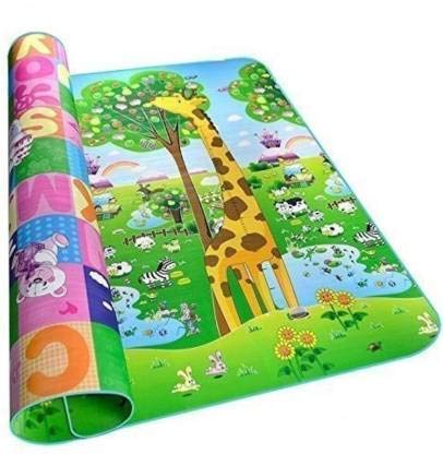 Home Spaces Memory Foam Reversible Waterproof Kids Crawling Play Mat Foam Floor Gym - Non-Toxic Non-Slip Reversible Waterproof, Pingko and Friends, Large Size (Multicolor,Pack of 1,Memory Foam)