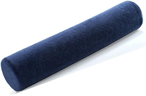 Ebrtset Neckroll Pillow - Memory Foam 20" X 3.5" Neck Support Round - Relieve Cervical Pain (Navy Blue)