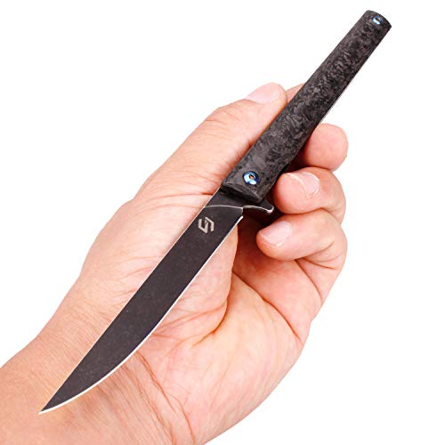 Samior GP035 Small, Slim Folding Pocket Flipper Knife, 3.5 inch Black