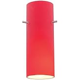 Cylinder - Pendant Glass Shade - Red Glass Finish