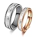 SunnyHouse Jewelry His or Hers Matching Set Heart Beat Chart Titanium Couple Wedding Band Ring