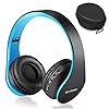 Wireless-Bluetooth-Over-Ear-Stereo-Foldable-Headphones-Wireless-and-Wired-Mode-Headsets-with-Soft-Memory-Protein-Earmuffs-Built-in-Mic-for-Mobile-Phone-TV-PC-Laptop-Black-Blue Wireless Bluetooth Over Ear Stereo Foldable Headphones, Wireless and Wired Mode Headsets with Soft Memory-Protein…