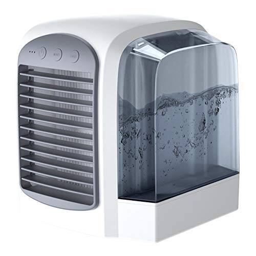 AOewsiE Personal Space Air Conditioner,380mL USB Mini Air Conditioner Humidifier Purifier Air Cooling Desktop Fan with 3 Speeds for Home Room Office (Grey)