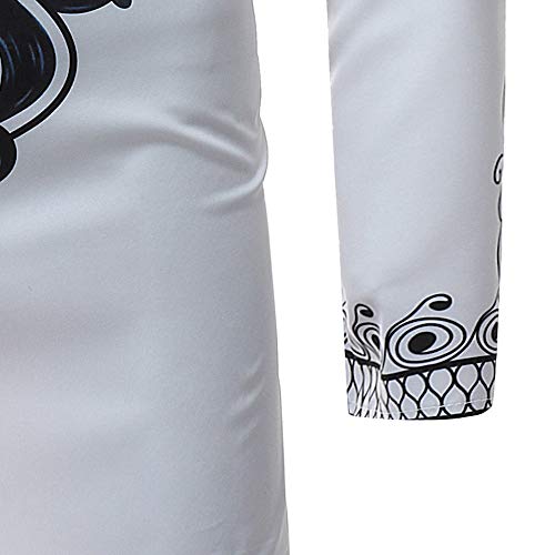 Dressin_Men's Clothes Men's Fashion Printing uxury African Autumn Winter Print Long Sleeve Shirt Top Blouse - Thumbnail 5