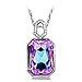 QIANSE Garden Mist Pendant Necklace, Swarovski Crystals Jewelry for Women, Necklace with Birthstones, birthsay gifts for women, anniversary gifts for her, gifts for daughter wife mom sister