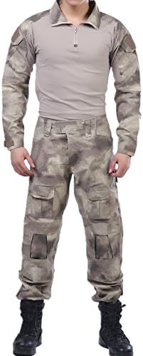 US Army ATACS Ruins Camo Tactical ACU Combat Shirts Top Pant Uniform Sets Ripstop