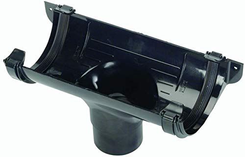 Hunter (R11:B 112MM Half Round Running Outlet Black) Half Round guttering Components. Select Individual Parts as Required.