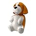 White/ Brown Dog Flipper Toothbrush Holder
