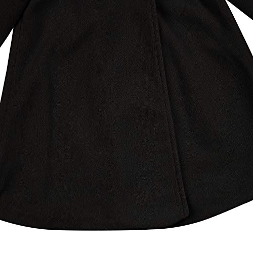 Charberry Kids Round Neck Long Sleeve Cloak Woolen Coat Winter Girls Baby Button Jacket Warm Clothes - Thumbnail 5
