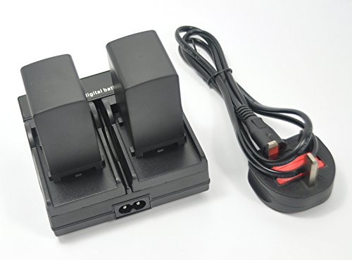 2x BP-827 Battery+Charger AC Dual for BP827 BP-807 BP-809 BP-819 BP-819D BP-827 BP-827D HG21 XA10 HF10 HF100 HF11 HG20 HG21 iVIS G10 S10 S11 HF10 HF100 HF11 HF20 HF21 LEGRIA HF G10 M300 M306 M31 M32