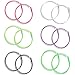 Cocadant 6 Pairs 80s Big Hoop Earrings Set for Women,Black,White,Red,Purple,Green,GreenYellow Colored Neon Hoop Earrings(60mm/2.36inch)